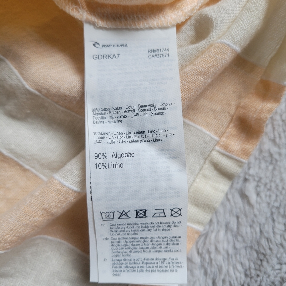 NWOT Rip Curl Havana Striped Linen Blend Mini Button-Down Sundress Relax… - Picture 7 of 10